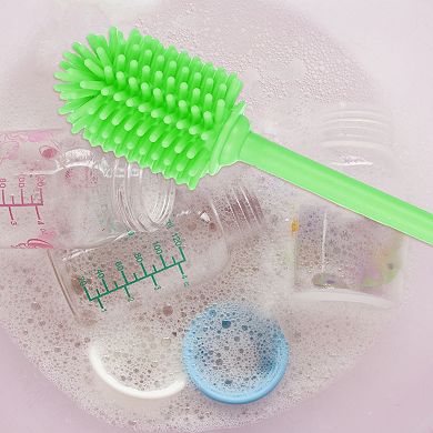 12.5" Silicone Bottle Brush with 2 Straw Brush, Cleaner Brushes for Cleaning Narrow Neck Containers