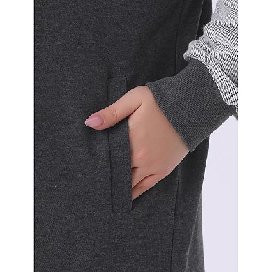 Plus Size Women's Hooded Open Front Sweatshirt Jacket with Pockets Oversized Long Sleeve Hoodies