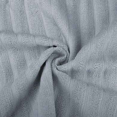 1Pc Cotton Hand Towel, Striped Pattern Decorative Comfort Towel for Bathroom, Travel 14" x 30"