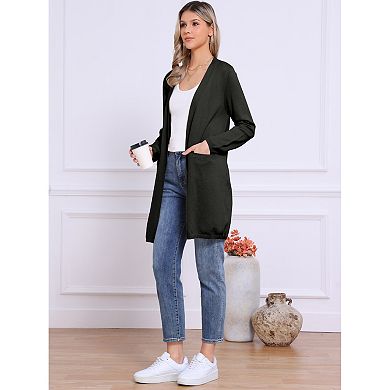 Long Cardigan Sweater for Women's Long Sleeve Open Front Lightweight Knit Cardigans
