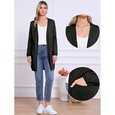 Long Cardigan Sweater for Women's Long Sleeve Open Front Lightweight Knit Cardigans