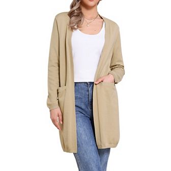 Long Cardigan Sweater for Women's Long Sleeve Open Front Lightweight Knit Cardigans