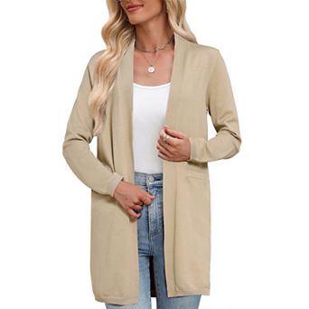 Long Cardigan Sweater for Women's Long Sleeve Open Front Lightweight Knit Cardigans