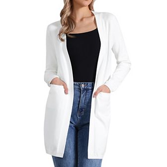Long Cardigan Sweater for Women's Long Sleeve Open Front Lightweight Knit Cardigans