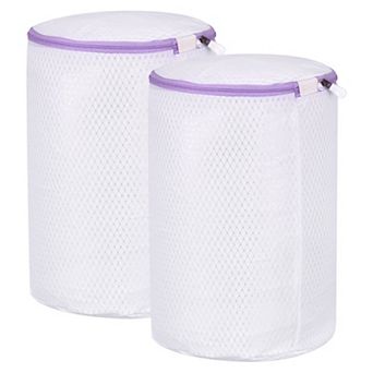 2 pc Shoes Washing Bag, Cylinder Mesh Laundry Bags for Washing Machine Wash Sneakers, Slippers