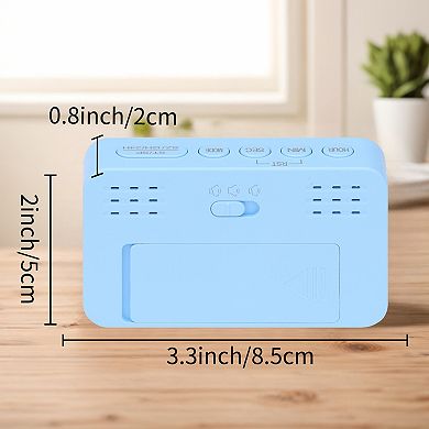 Small Loud Alarm Clock, Battery Operated for Bedroom, Snooze, 12/24H Desk Clock, 3.3x2x0.8 inch