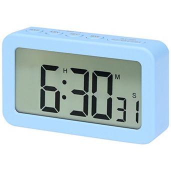 Small Loud Alarm Clock, Battery Operated for Bedroom, Snooze, 12/24H Desk Clock, 3.3x2x0.8 inch