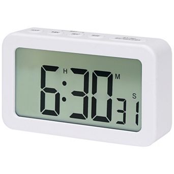 Small Loud Alarm Clock, Battery Operated for Bedroom, Snooze, 12/24H Desk Clock, 3.3x2x0.8 inch