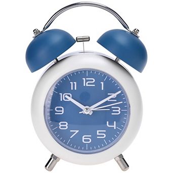 Old Fashioned Circle Loud Alarm Clock with Night Light Battery Operated, 5.9x4.3x2 inch