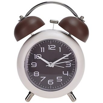 Old Fashioned Circle Loud Alarm Clock with Night Light Battery Operated, 5.9x4.3x2 inch