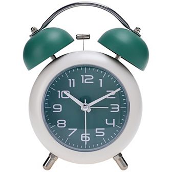 Old Fashioned Circle Loud Alarm Clock with Night Light Battery Operated, 5.9x4.3x2 inch