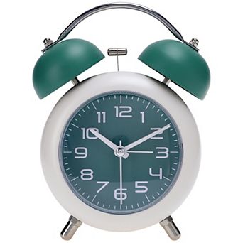 Old Fashioned Circle Loud Alarm Clock with Night Light Battery Operated, 5.9x4.3x2 inch