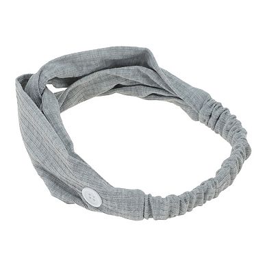 Button Stripe Elastic Headwrap for Women 1 Pc