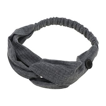 Button Stripe Elastic Headwrap for Women 1 pc