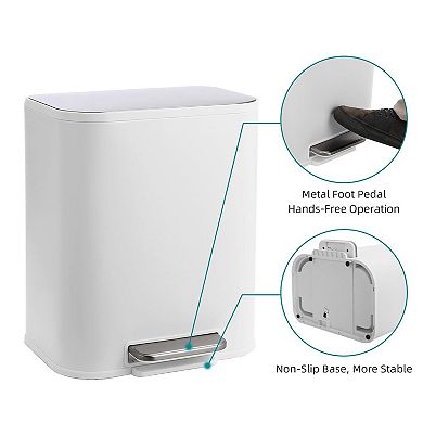 Ladder trash can, stainless steel trash can, suitable for kitchen bathroom, office, living room