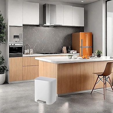 Ladder trash can, stainless steel trash can, suitable for kitchen bathroom, office, living room