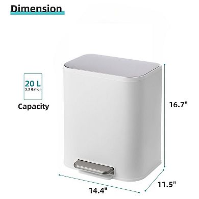 Ladder trash can, stainless steel trash can, suitable for kitchen bathroom, office, living room