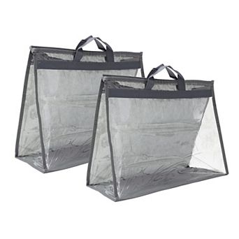 Handbag Dust Bags, 2 pc Clear Purse Storage Organizer Handbag Cover 15.3x4.9x13.4 inch