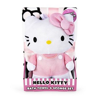 Hello Kitty 2 pc Bath Towel & Sponge Set