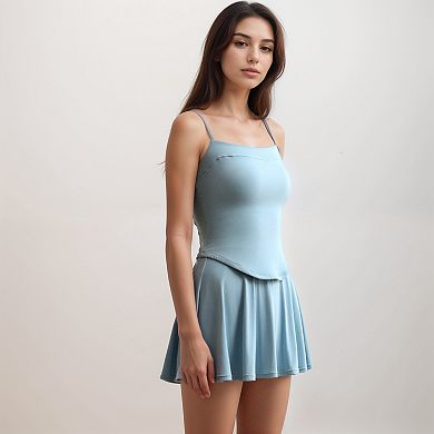 Women's Flowy Active Skirt with Smooth High Waistband and Lightweight Stretch Fabric