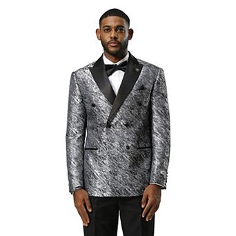 Stacy Adams Men's Metallic Marble Double-Breasted Blazer