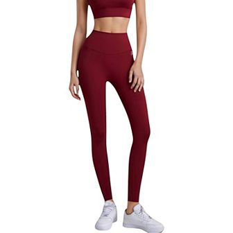 Women's High Waist Full-Length Leggings with Wide Waistband and Seamless Compression Fit