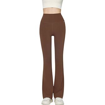 Women's High-Waist Flared Leggings with Stretch Fabric and Contoured Fit
