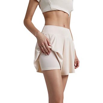 Women's High Waist Flowy Athletic Skort with Pockets and Built-In Shorts