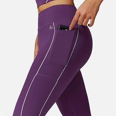 Women's High Waist Seam Detail Leggings with Contoured Fit and Stretch Fabric