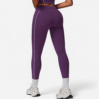 Women's High Waist Seam Detail Leggings with Contoured Fit and Stretch Fabric