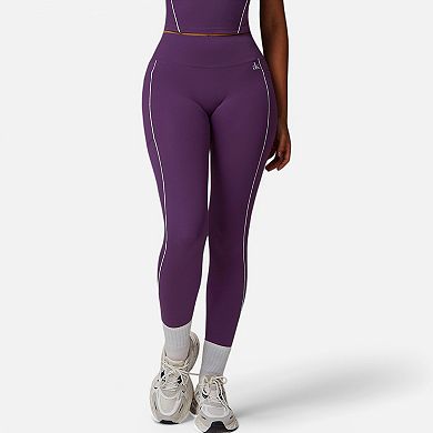 Women's High Waist Seam Detail Leggings with Contoured Fit and Stretch Fabric