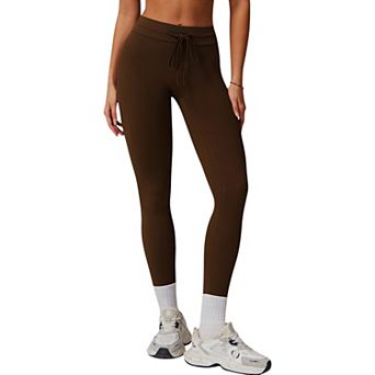 Women's High Waist Drawstring Leggings with Stretchy Fit