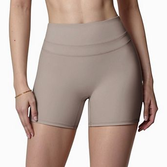 Women's High Waist Seamless Biker Shorts with Wide Waistband and Stretch Fit for Active Comfort