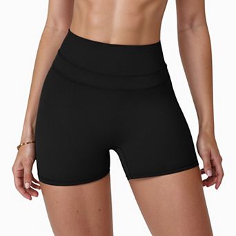Women's High Waist Seamless Biker Shorts with Wide Waistband and Stretch Fit for Active Comfort