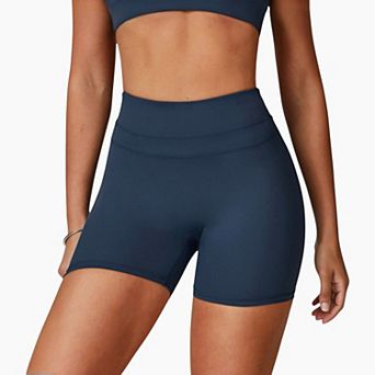 Women's High Waist Seamless Biker Shorts with Wide Waistband and Stretch Fit for Active Comfort