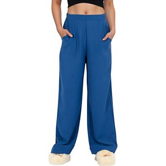 Women's Vertical Red Stripe Wide Leg Pants with High Rise Waistband Relaxed Fit