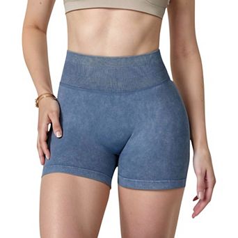 Women's High Waist Ribbed Seamless Biker Shorts with Stretch Fabric and Smooth Fit