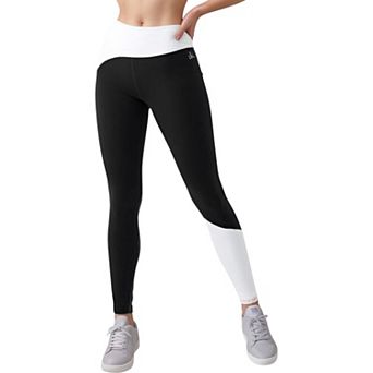 Women's High Waist Color Block Leggings with Contrast Panel Design