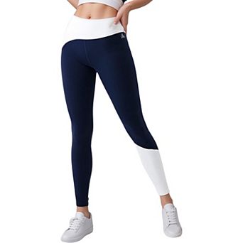 Women's High Waist Color Block Leggings with Contrast Panel Design