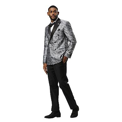 Stacy Adams Men's Metallic Marble Double-Breasted Blazer