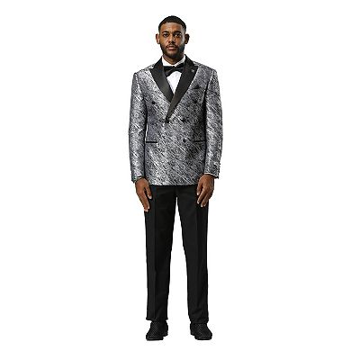 Stacy Adams Men's Metallic Marble Double-Breasted Blazer
