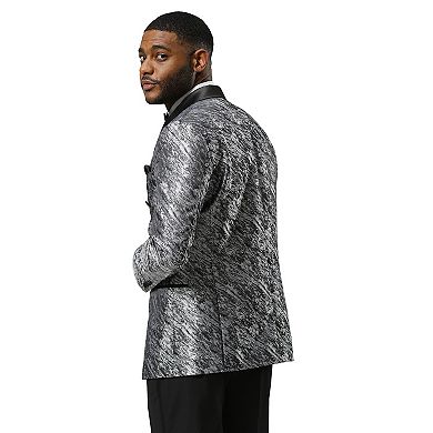Stacy Adams Men's Metallic Marble Double-Breasted Blazer