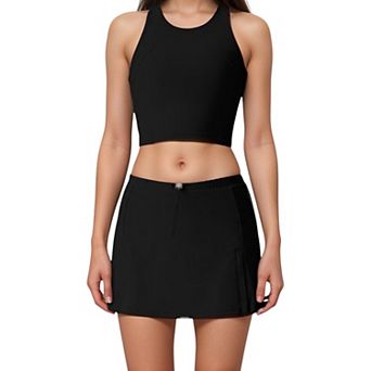 Women's Athletic Skort with Side Pocket and Built-In Shorts