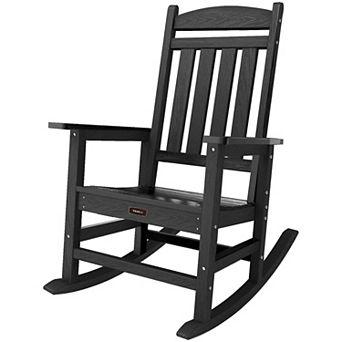 Decksplore Modern HDPE Rocking Chair Home Patio Porch Rocker Garden Conversation Chairs