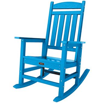 Decksplore Modern HDPE Rocking Chair Home Patio Porch Rocker Garden Conversation Chairs