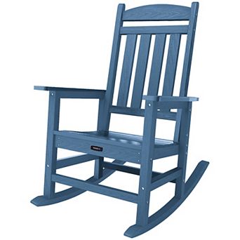 Decksplore Modern HDPE Rocking Chair Home Patio Porch Rocker Garden Conversation Chairs