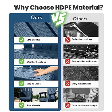 Set of 2 HDPE Adirondack Swivel Gliders Set, Outdoor Patio Chair Set