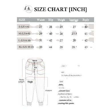 Women's Summer Comfy Lightweight Drawstring Elastic High Waist Joggers Pants with Pockets