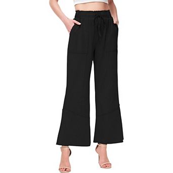 Women's High Waist Drawstring Wide Leg Long Pants Casual Loose Soft Pants with Pockets