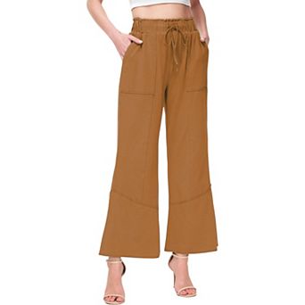 Women's High Waist Drawstring Wide Leg Long Pants Casual Loose Soft Pants with Pockets